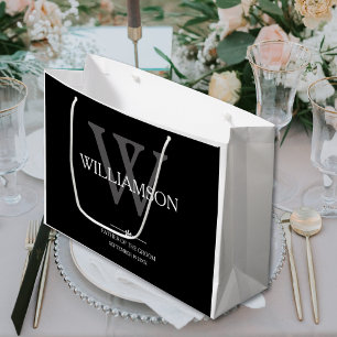 Wedding Father Of The Groom Gift Monogram Elegant Large Gift Bag