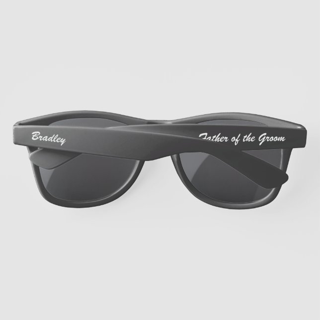 Wedding Father Of The Groom Modern Personalized Sunglasses (Back)