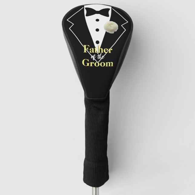 Wedding Father of the Groom Tuxedo Personalized Golf Head Cover (Front)