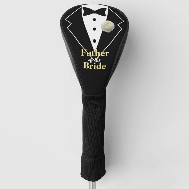 Wedding Father of the Groom Tuxedo Personalized Golf Head Cover (Front)