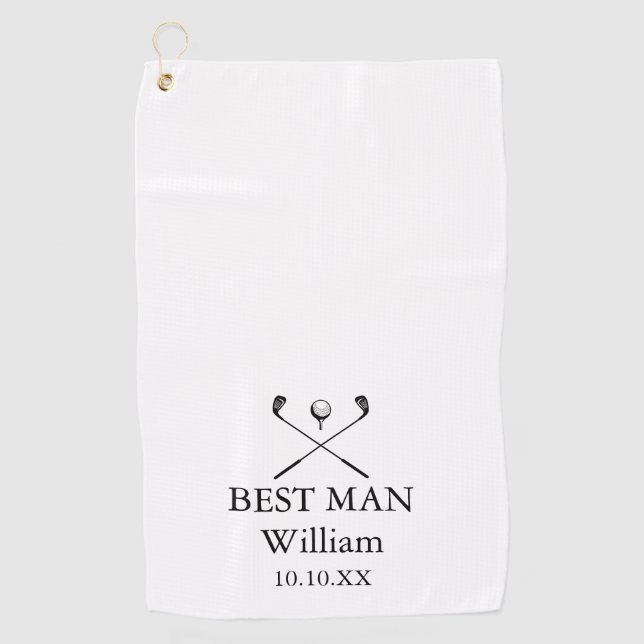 Wedding Favor Bachelor Party Golf Towel (Front)