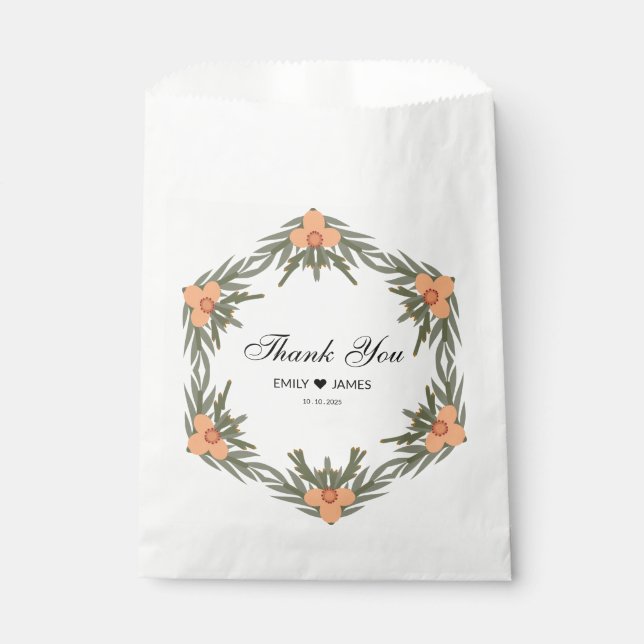 Wedding Favor Bag – Custom Name & Date for Candle  (Front)