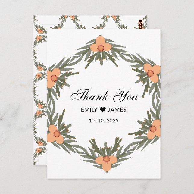 Wedding Favor Bag – Custom Name & Date for Candle  Postcard (Front/Back)