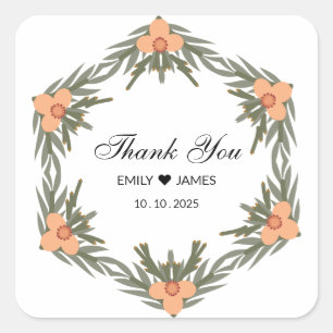 Wedding Favor Bag – Custom Name & Date for Candle  Square Sticker