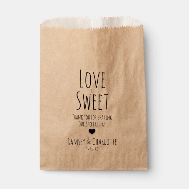 Wedding Favor Bag | Love Is Sweet (Front)