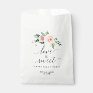Wedding Favor Bag Love is Sweet Blushing Blooms