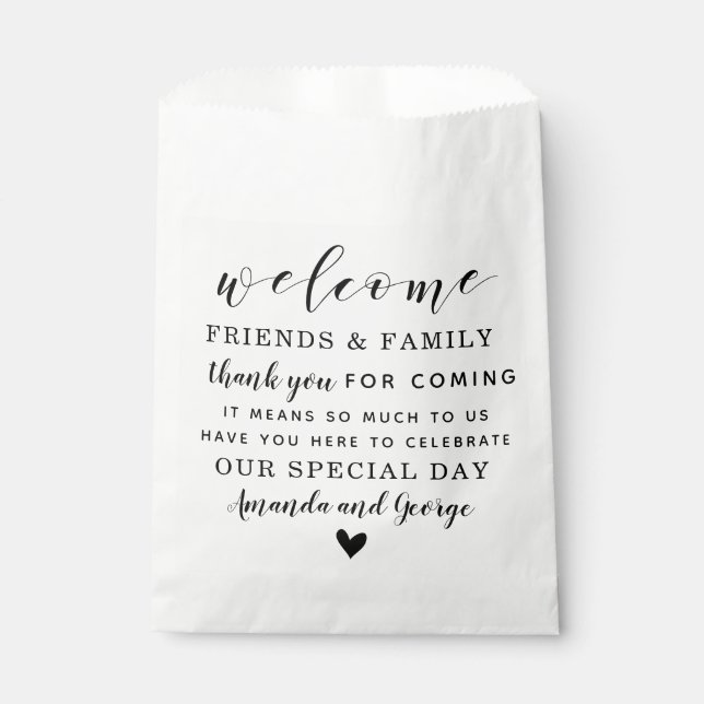 Wedding favor bag personalized thank you (Front)