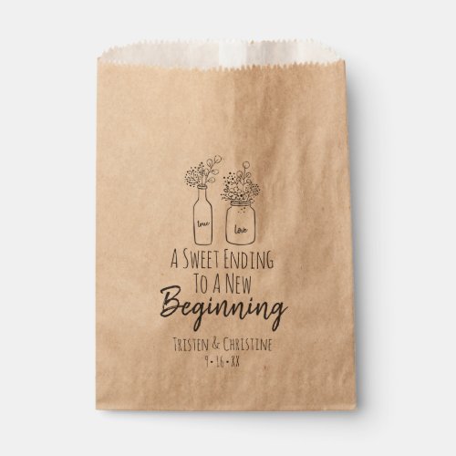 Wedding Favor Bag _ Sweet Ending to New Beginning