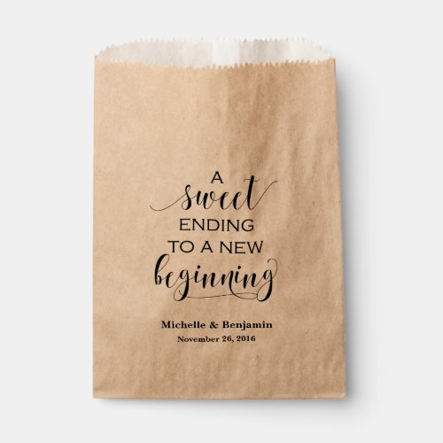 Wedding Favor Bag _ Sweet Ending to New Beginning