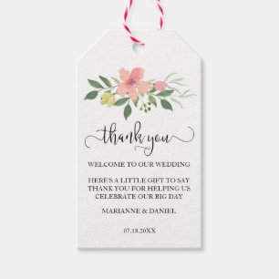 Wedding favor bag tag Welcome & thank you