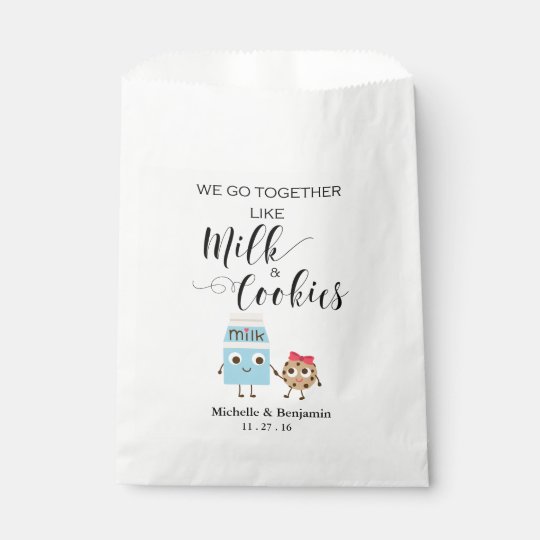 Wedding Favor Bag We Go Together Cookies Milk Zazzle Wedding Favor Bag We Go Together Cookies Milk