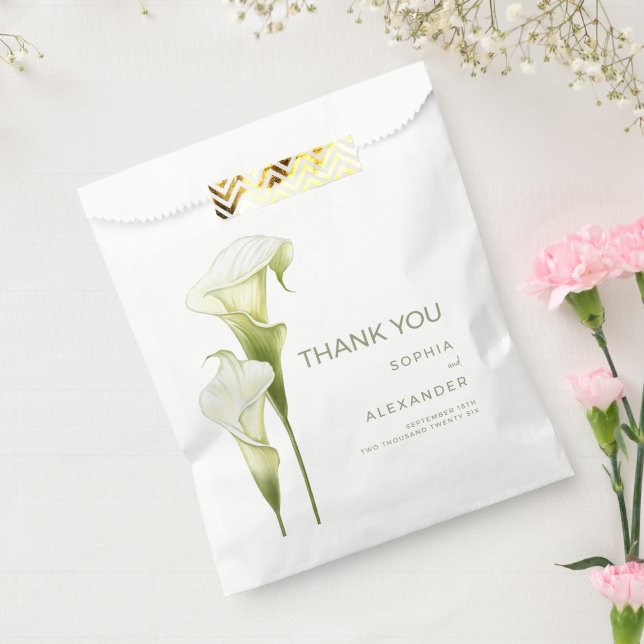 Wedding Favor Bags "Delicate Calla Lilies" (Sealed)