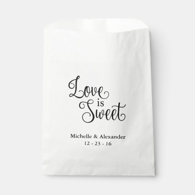 Wedding Favor Bags - Love is Sweet (Front)