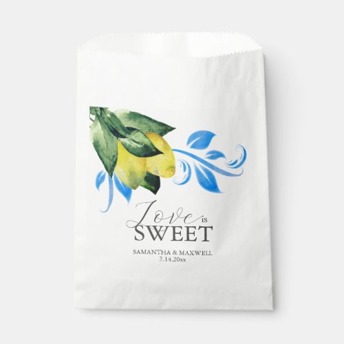 Wedding Favor Bags Love Is Sweet Lemon