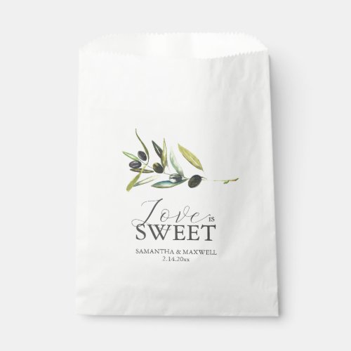 Wedding Favor Bags Love Is Sweet Olive