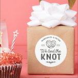 Wedding Favor Bags  Pretzel Bags We Tied The Knot  Classic Round Sticker<br><div class="desc">Pretzel Bags. Add a fun touch of color and unique style to your wedding or bridal shower favors. A bridal shower favor bag is a great addition to party planning. These unique bags will easily be used as a gift and can serve as a beautiful decoration at your wedding reception...</div>