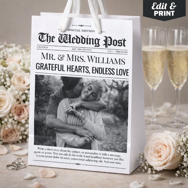 Wedding Favor Bags Wedding Newspaper Gift Bag (Wedding Favor Bags Wedding Newspaper Gift Bag)