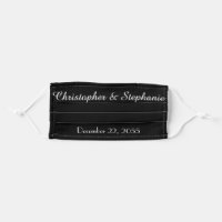 Wedding Favor Black and White Face Mask