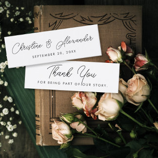 wedding favor bookmark simple elegant modern  mini business card