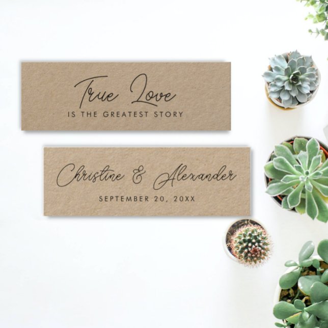 wedding favor bookmark simple elegant modern  mini business card (Creator Uploaded)