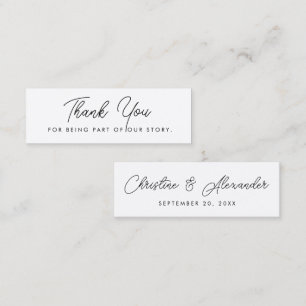 wedding favor bookmark simple elegant modern  mini business card