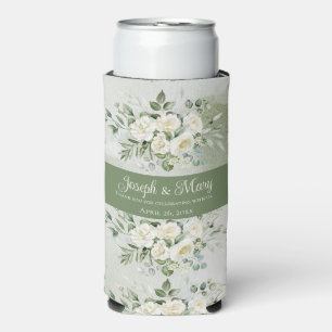 Wedding Favor Botanical Soft Romantic Golf Course Seltzer Can Cooler