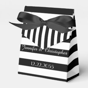 Wedding Favor Box, Black & White Stripes Boxes