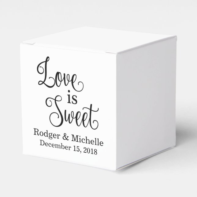Wedding Favor Box - Love Is Sweet (Front Side)