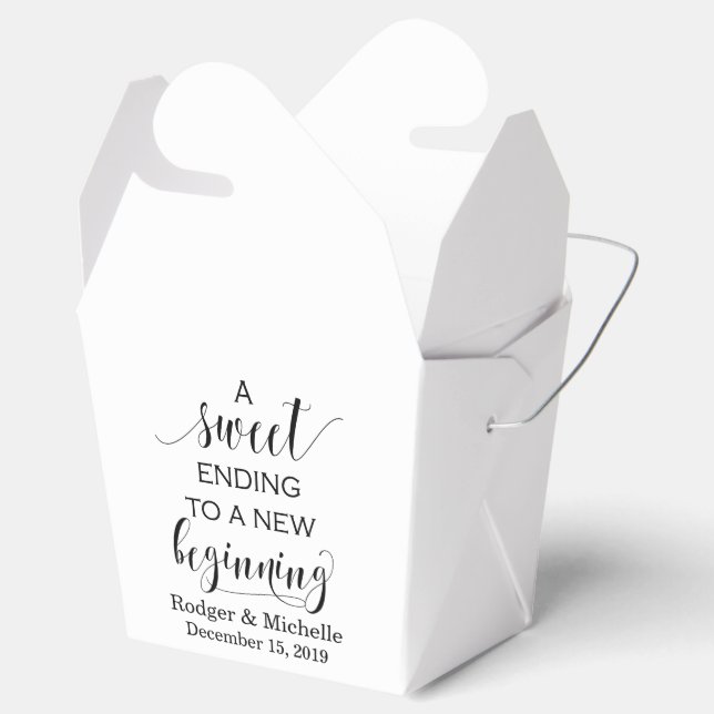 Wedding Favor Box - Sweet Ending to New Beginning (Opened)
