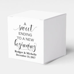 Wedding Favor Box - Sweet Ending to New Beginning