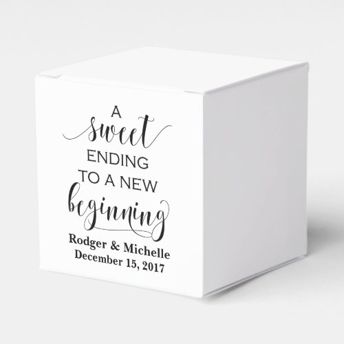 Wedding Favor Box _ Sweet Ending to New Beginning