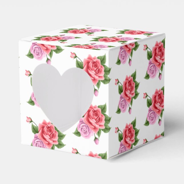 Wedding Favor Box with Heart Window (Front Side)