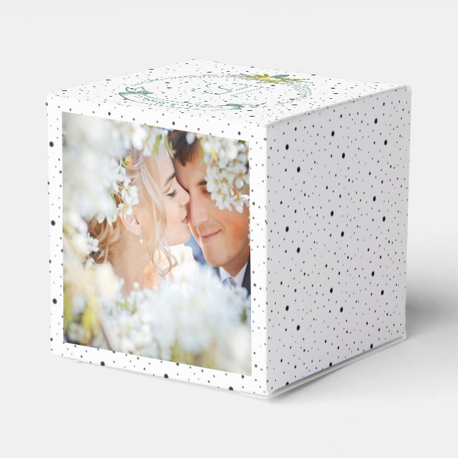Wedding Favor Box Your Photos Monogram Names (Back Side)