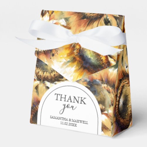 Wedding Favor Boxes Bold Sunflowers