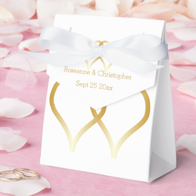 Wedding Favor Boxes Gold Hearts (Wedding)