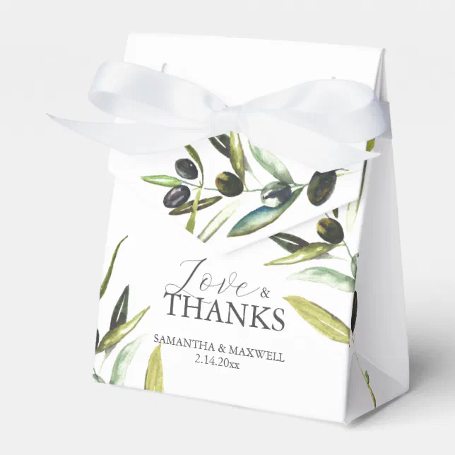 Wedding Favor Boxes Olive Branch Greenery Zazzle