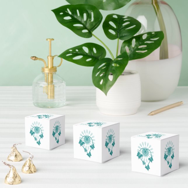 Wedding Favor Boxes Teal Butterflies Heart (Multiple)