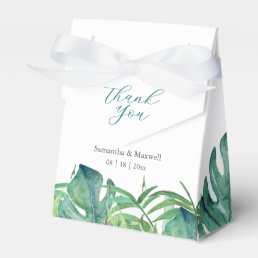 Wedding Favor Boxes Watercolor Palm Leaves