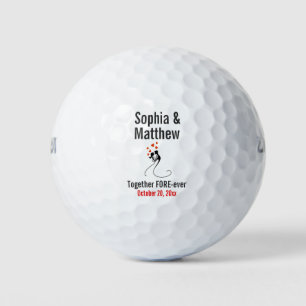 Wedding Favor Bride Groom Cute Couple Silhouette Golf Balls
