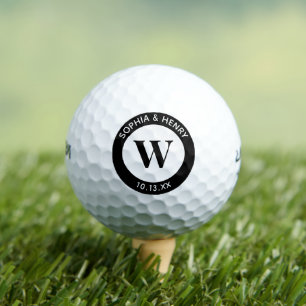 Wedding Favor Bride Groom Names Monogram Initial Golf Balls