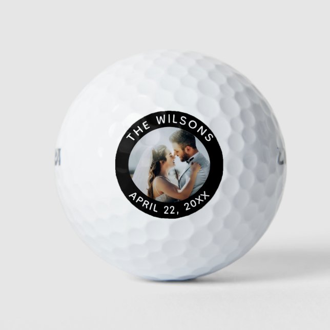 Wedding Favor Bride Groom Photo Golf Balls (Front)