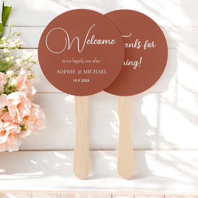 Wedding Favor Brown White Terracotta Fans (Creator Uploaded)