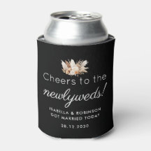 Wedding Favor Cheers to the Newlyweds Black