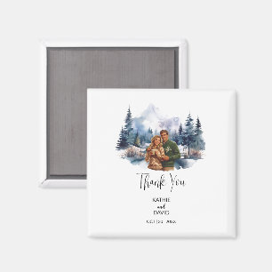 Wedding Favor Christmas Adventure Outdoor Marriage Magnet