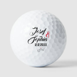 Wedding Favor Couple Name Date Pinky Promise Golf Balls