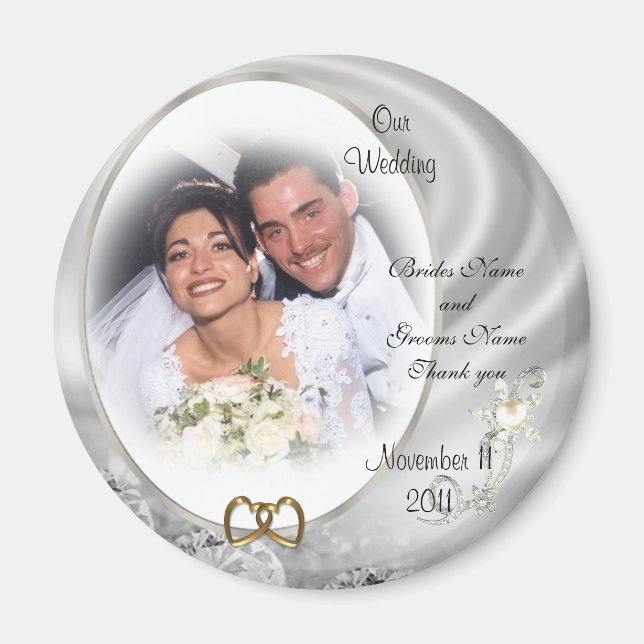 Wedding Favor diamonds photo Magnet (Front)