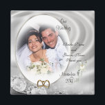 Wedding Favor diamonds photo Magnet<br><div class="desc">Wedding Favor diamonds photo Magnet. Image and illustration composition for elegant formal wedding, anniversary or engagement party template The text is fully customizable. Add your information or change it completely. Select a different font and color. Template can be used for any special occasion. Simply change the text to suit your...</div>