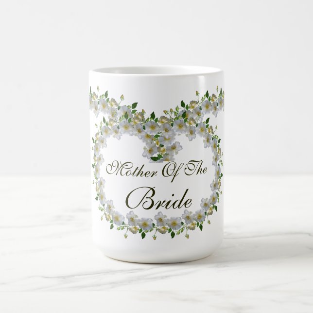 Wedding Favor Elegant Roses Mother of the Bride Coffee Mug (Center)