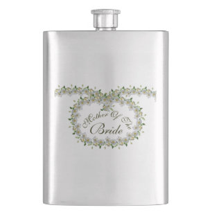 Wedding Favor Elegant Roses Mother of the Bride Flask