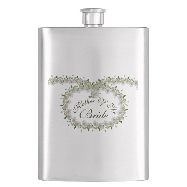 Wedding Favor Elegant Roses Mother of the Bride Flask (Front)